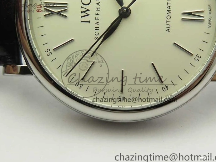 MIROTIME 1230 Portofino Automatic SS FKF 1:1 Best Edition White Dial SS Markers on Black Leather Strap A QuickDry 7138